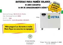 Bateria Solar 16kw 10 anos Garantia +8000 ciclos Campanha até 31/08/25