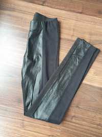 Leginsy spodnie xs 34 Zara eko skóra czarne skinny 
W pasie guma, mają