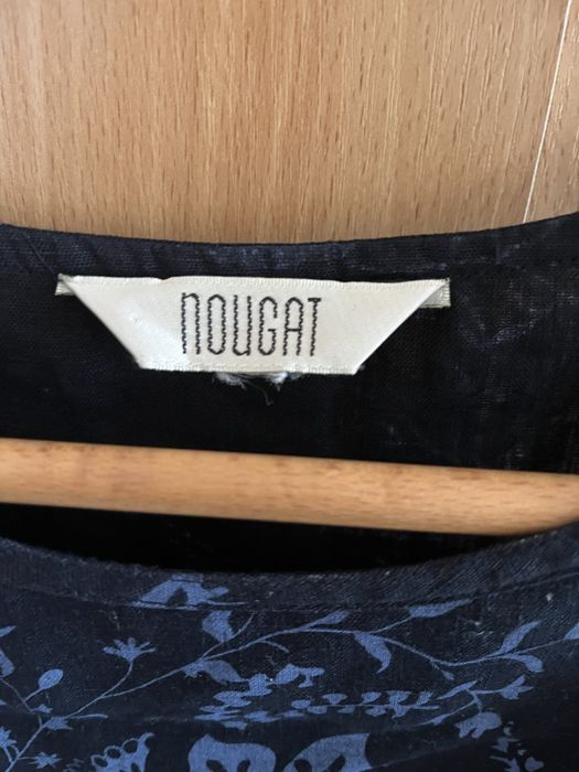 Granatowa lniana bluzka