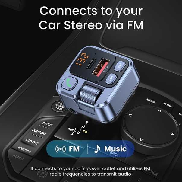 NOWY Transmiter FM Bluetooth do Auta – Szybkie Ładowanie, PROMOCJA!
