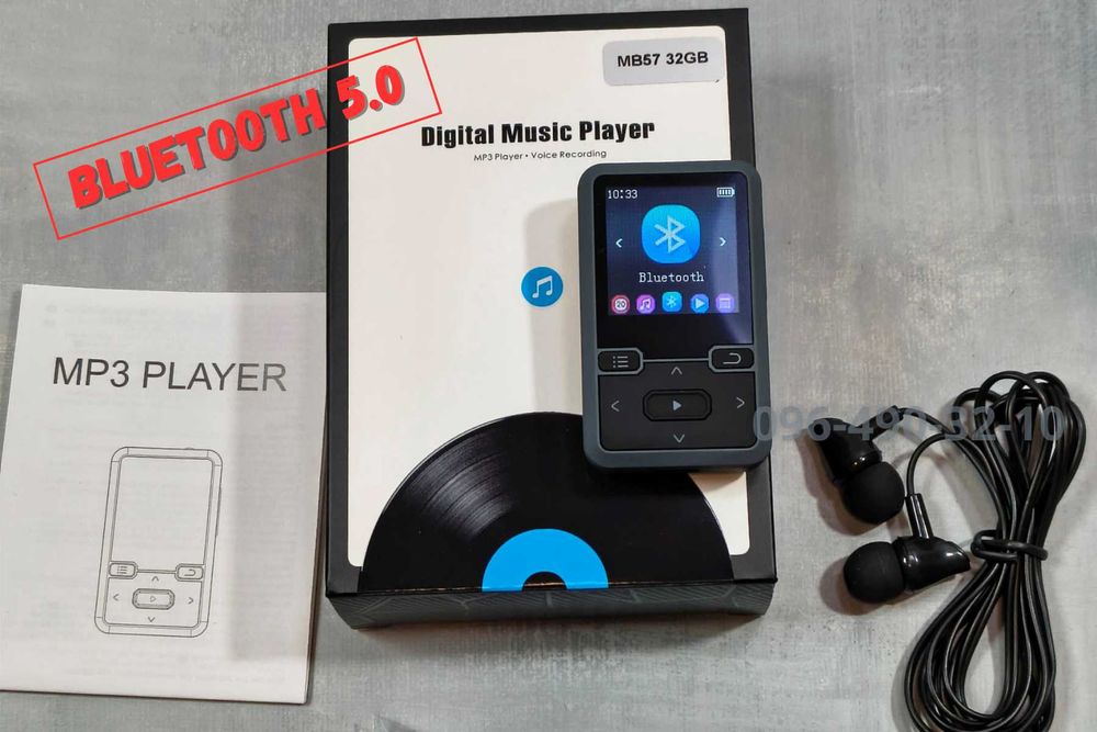 Mp3 плеєр мп3 с экраном и блютузом для музыки Hi-Fi 32Gb с клипсой