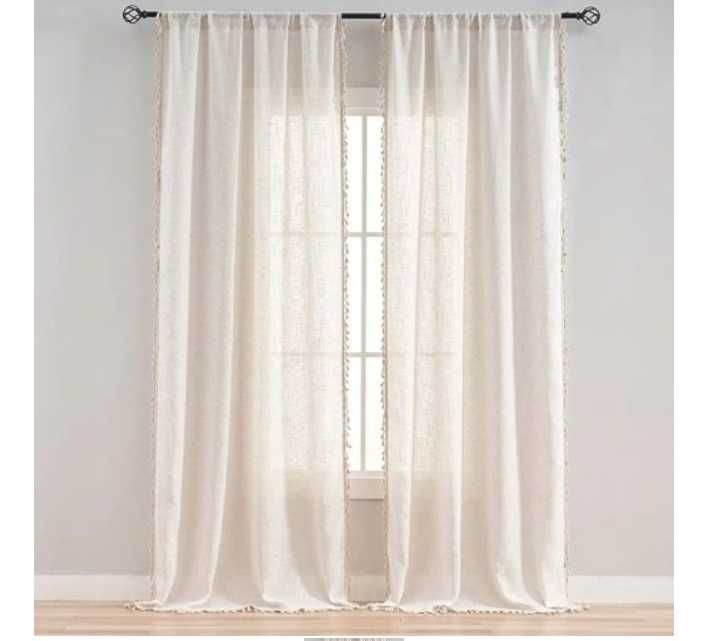 VOILYBIRD 2 szt naturalnego lnu zasłony do sypialni, salonu140cmx245cm