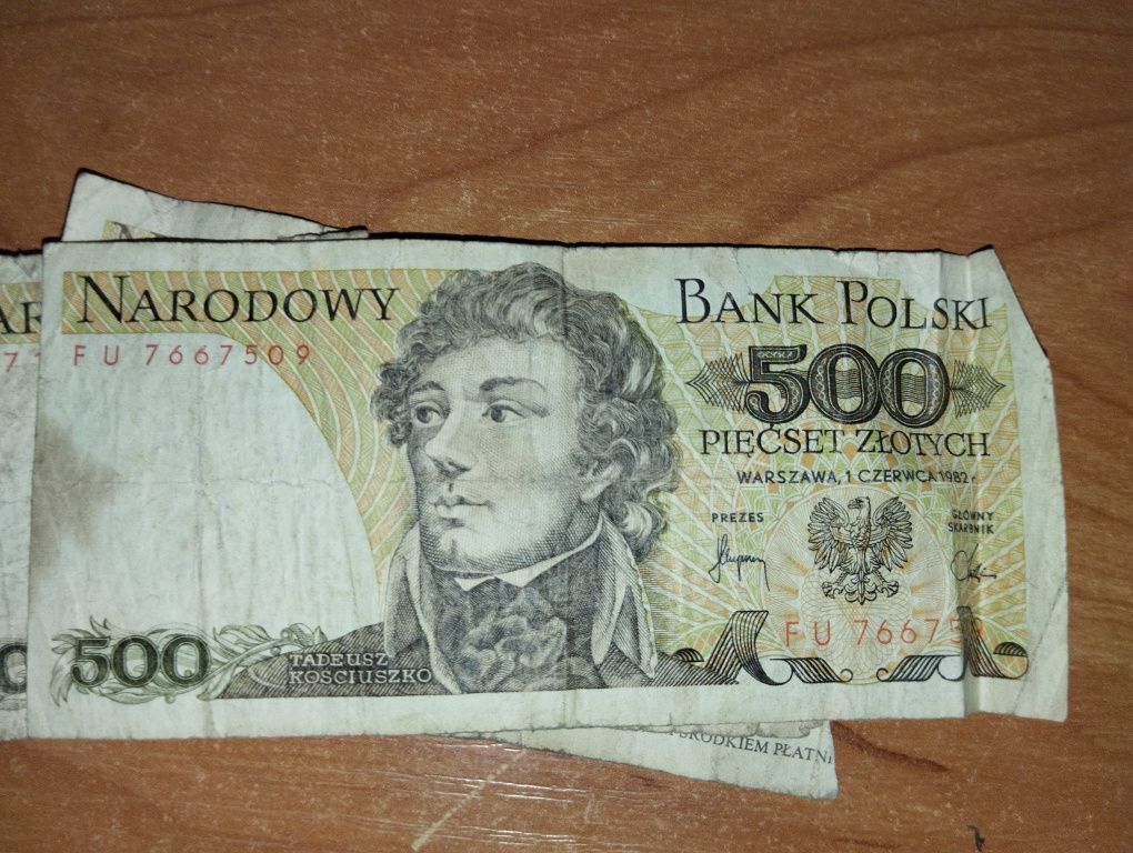 Banknot 500zł 1982 PRL