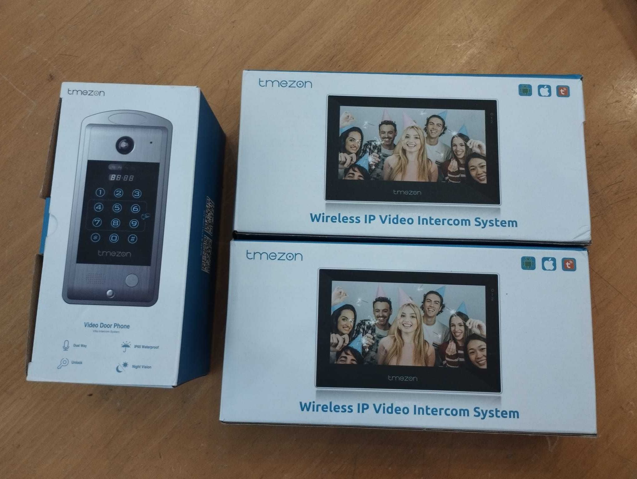 Kit Videoporteiro cores digital 4 fios TMEZON com 2 monitores