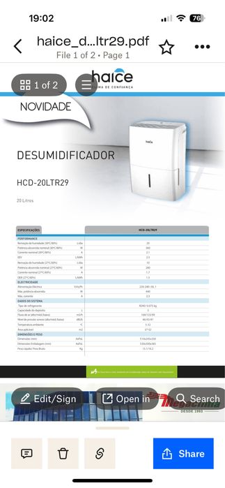 Desumidificador Haice