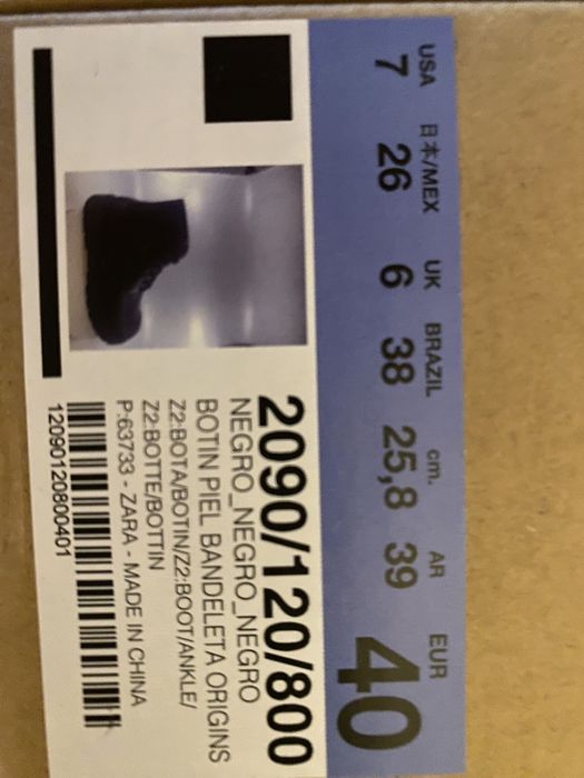 Ботинки шкіряні Zara 40р