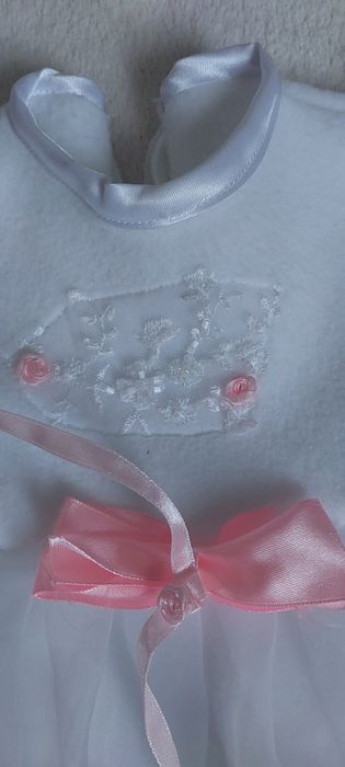 Piękny zestaw do chrztu dla dziewczynki małej księżniczki sukienka 62