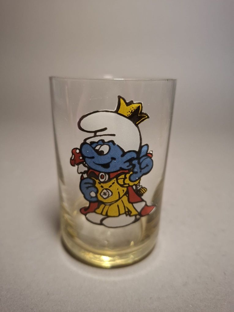 Zestaw szklanek szklaneczek smerfy