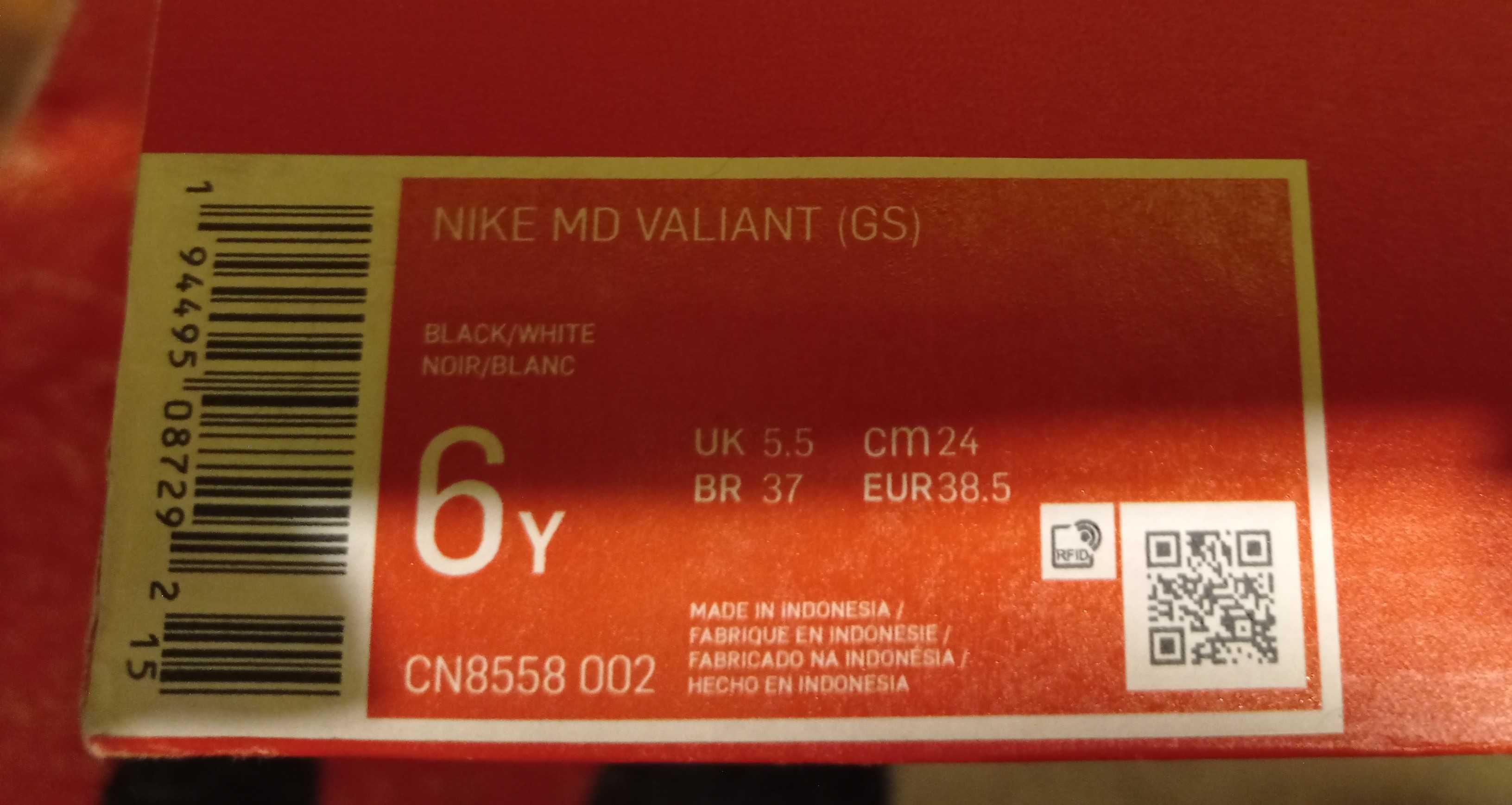 Buty Nike MD Valiant 6y 38,5 czarne