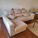 Sofá chaise long bege