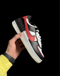 Кросівки Жіночі Nike Air Force 1 Shadow White & Black & Red