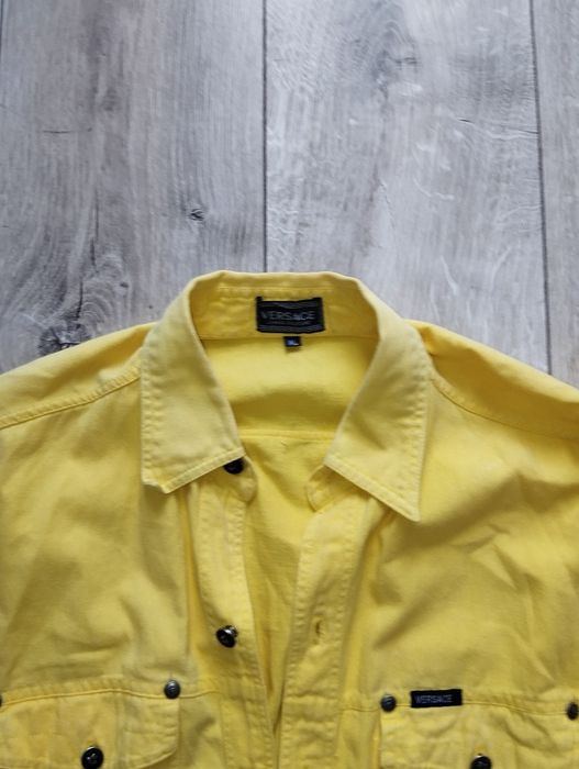 Unikatowa vintage żółta koszula dżinsowa Versace jeans couture XL