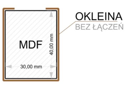 Lamele 3d ścienne czarny mat MDF 3x4 cm 275cm (30x40 mm 2750 mm)