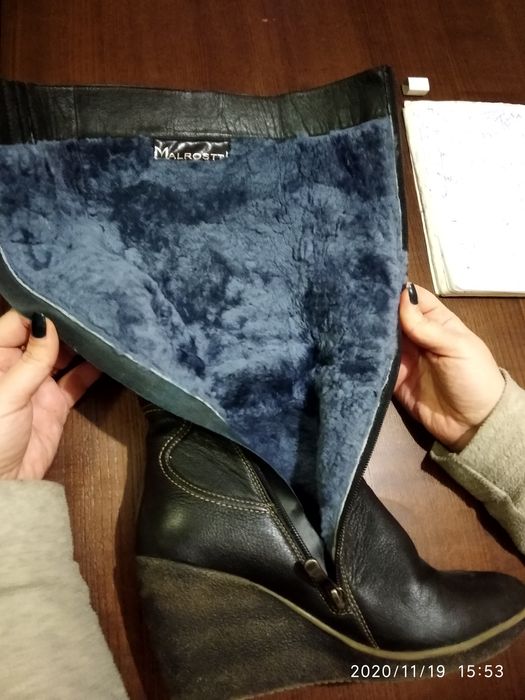 Сапоги жіночі, кожані 39 розмір