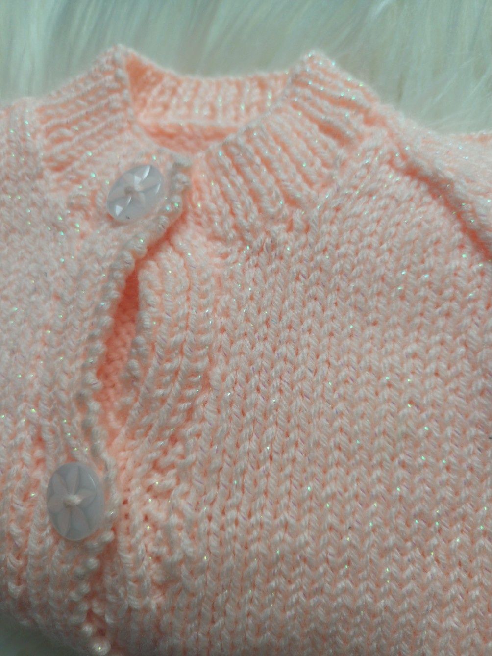 Sweterek brzoskwiniowy dziewczynka 74cm