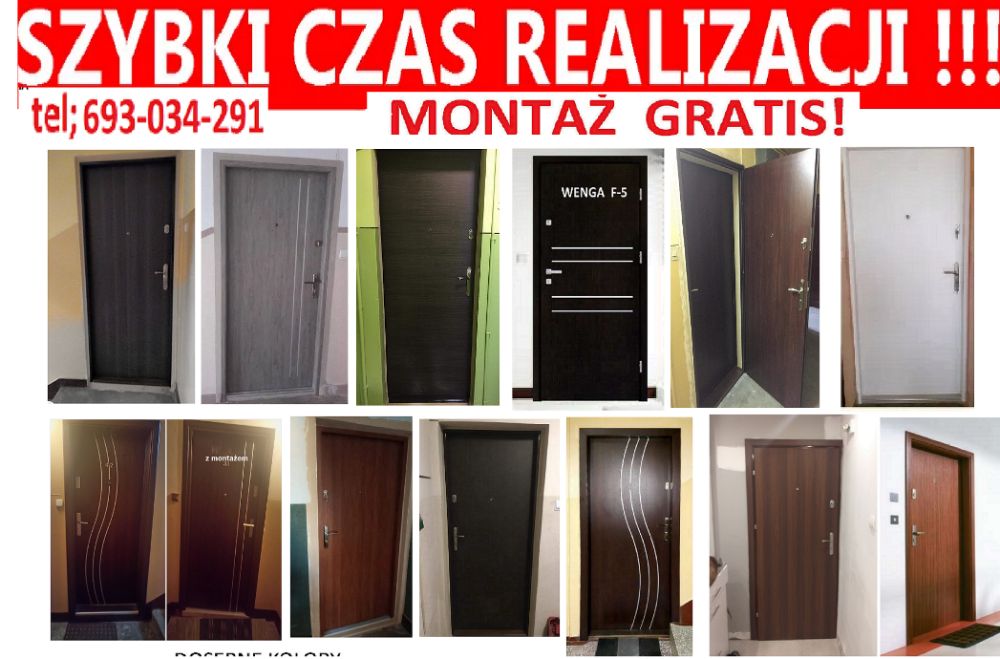 Drzwi z MONTAŻEM ,zewnętrzne ,WEJŚCIOWE do mieszkania-wewnątrzklatkowe