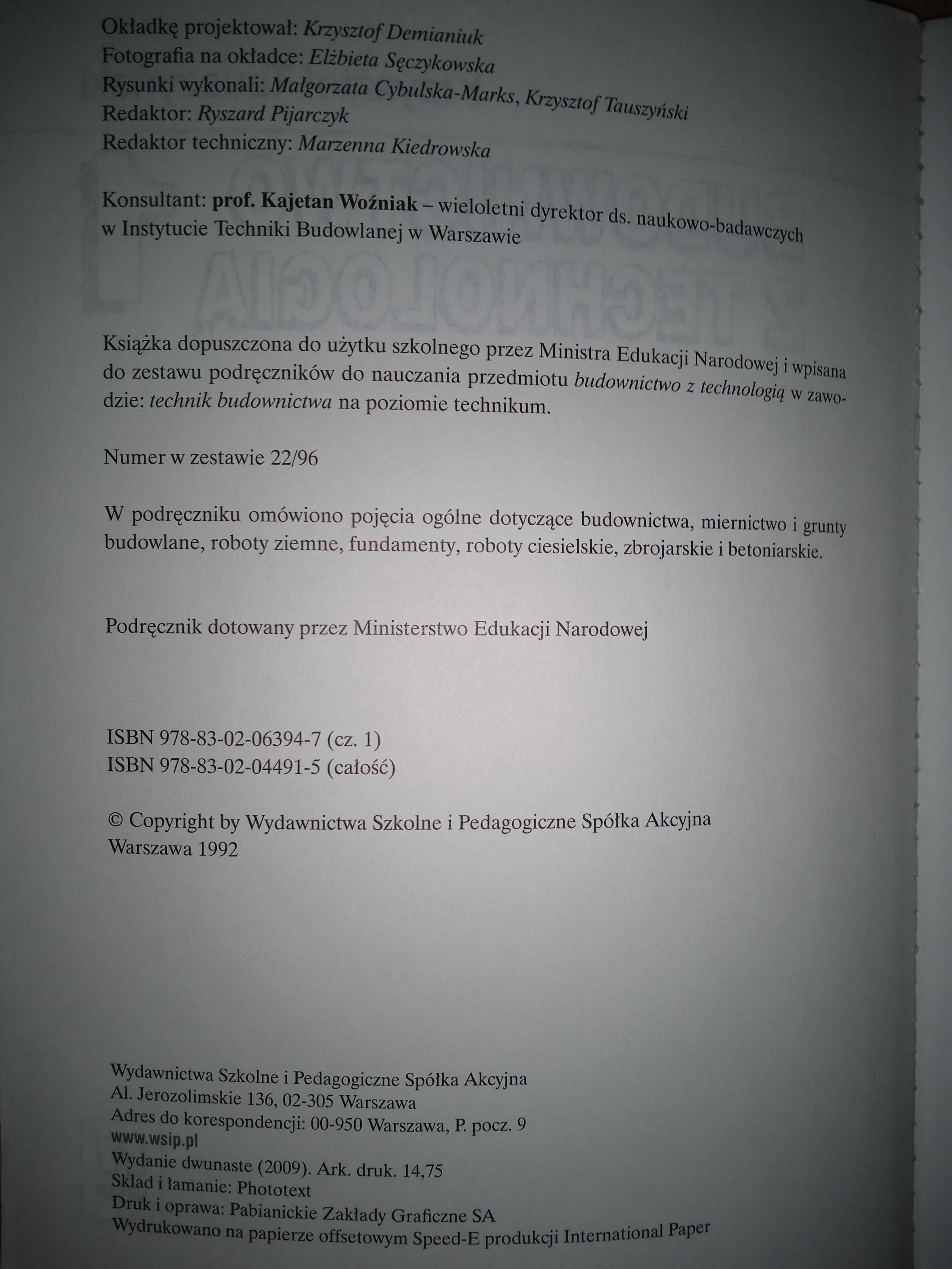 Książka pt. Budownictwo z Technologią, Krzysztof Tauszyński