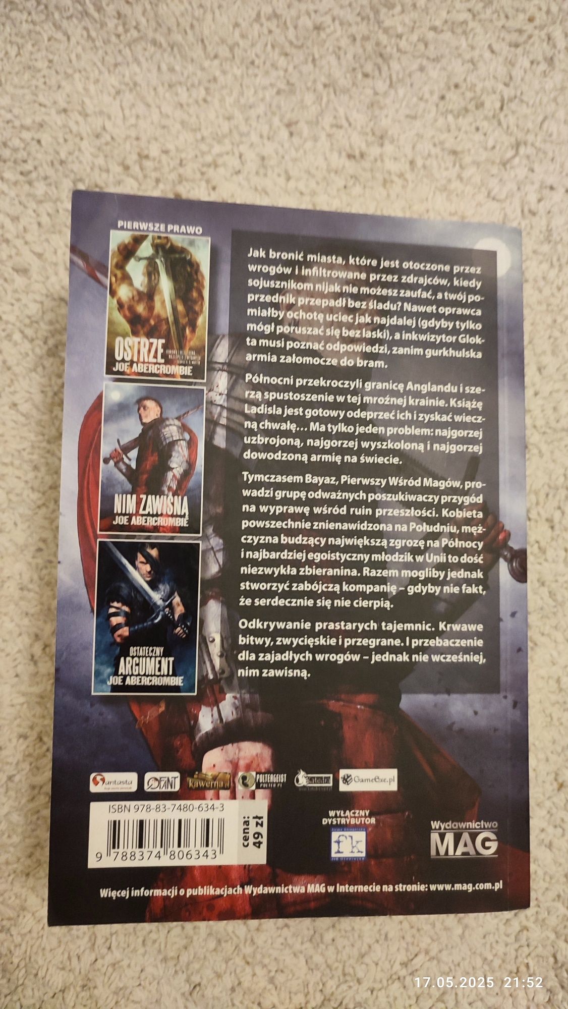 Książka Pierwsze prawo: Księga druga. Nim zawisną Joe Abercrombie