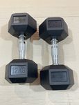 Гантели 2 по 12 кг гексагональные в резине