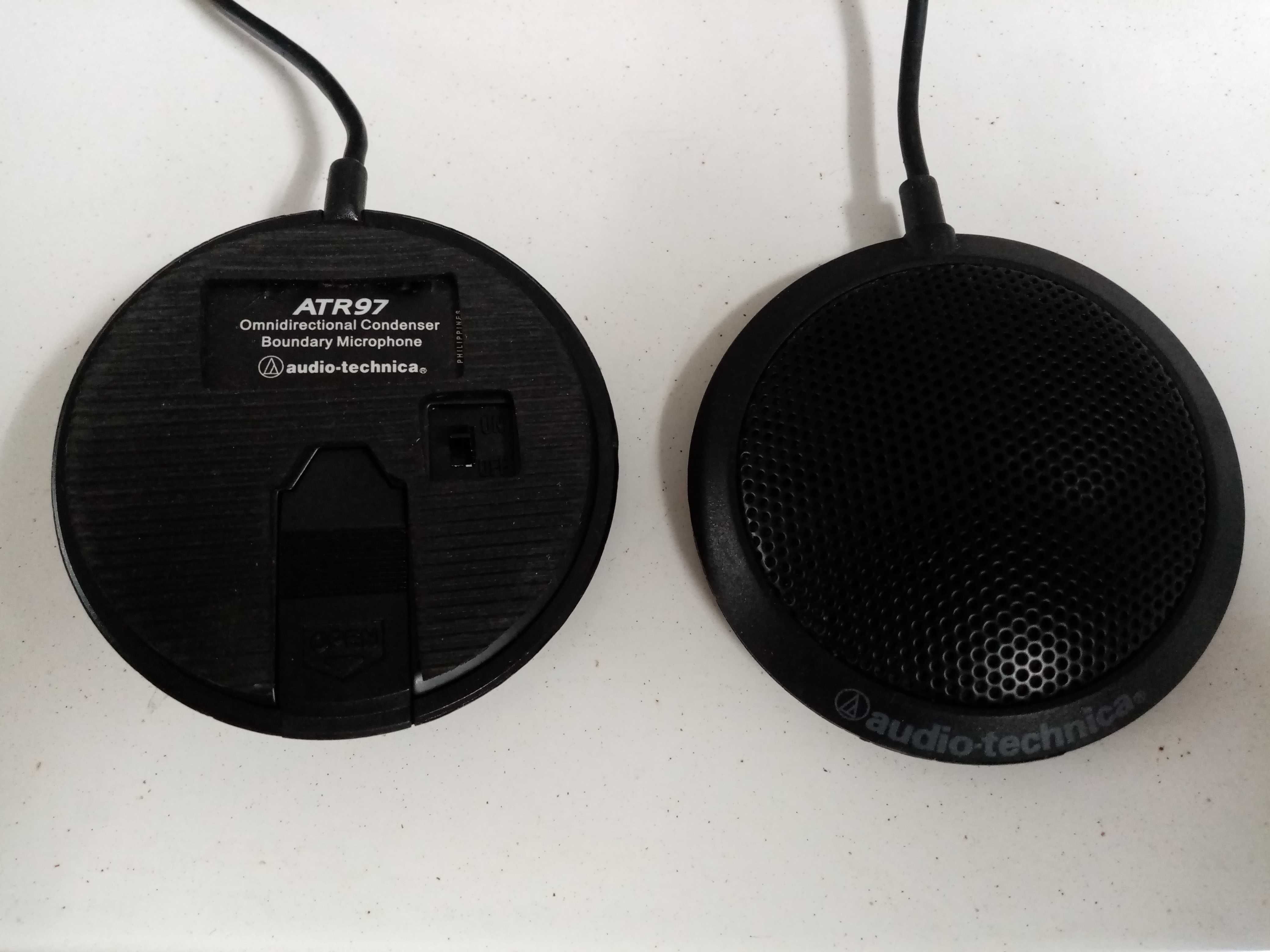 Microfones de mesa Audio-Technica ATR97 com pré amplificador