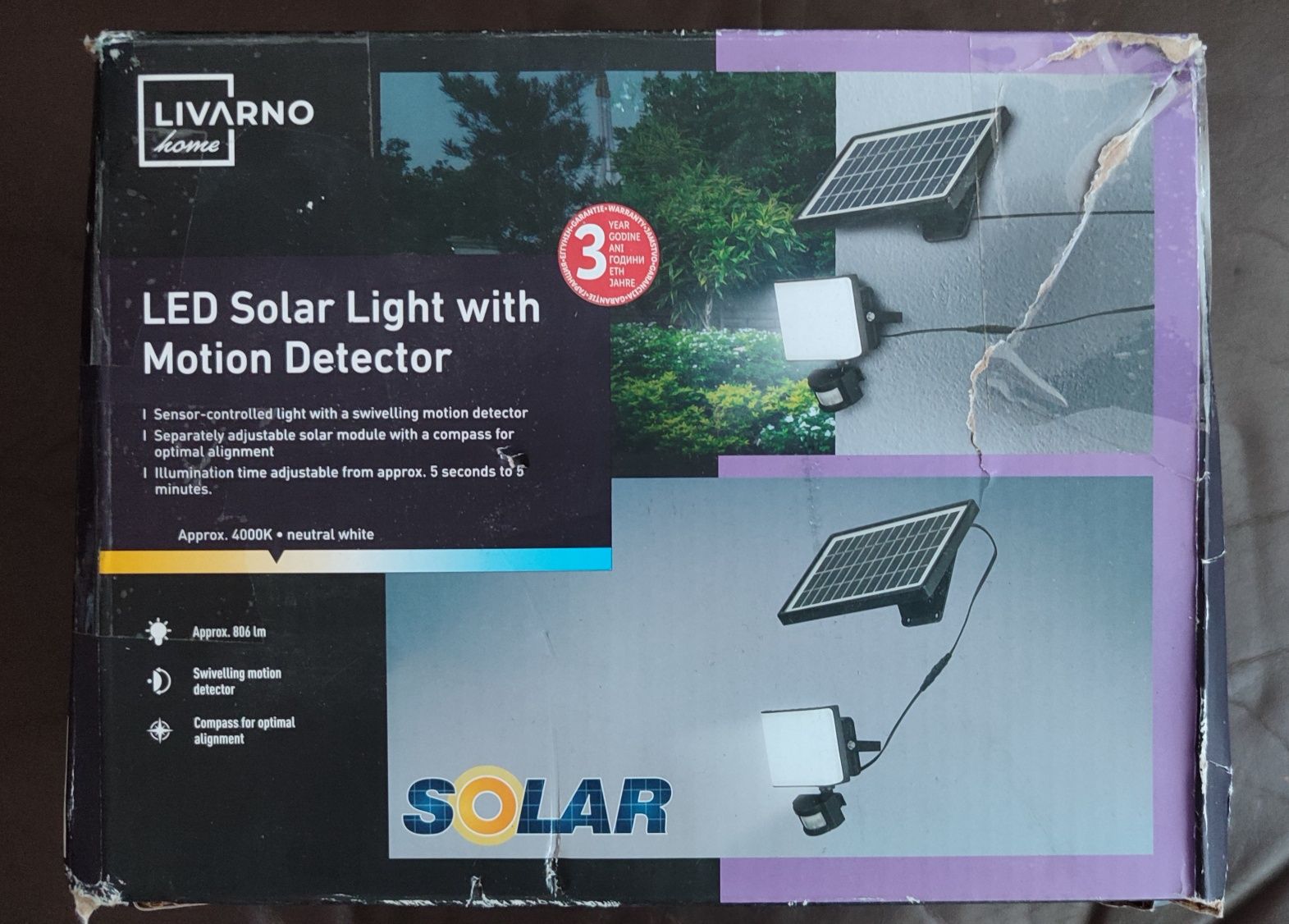 Прожектор Livarno Home Led із датчиком руху та сонячною батареєю