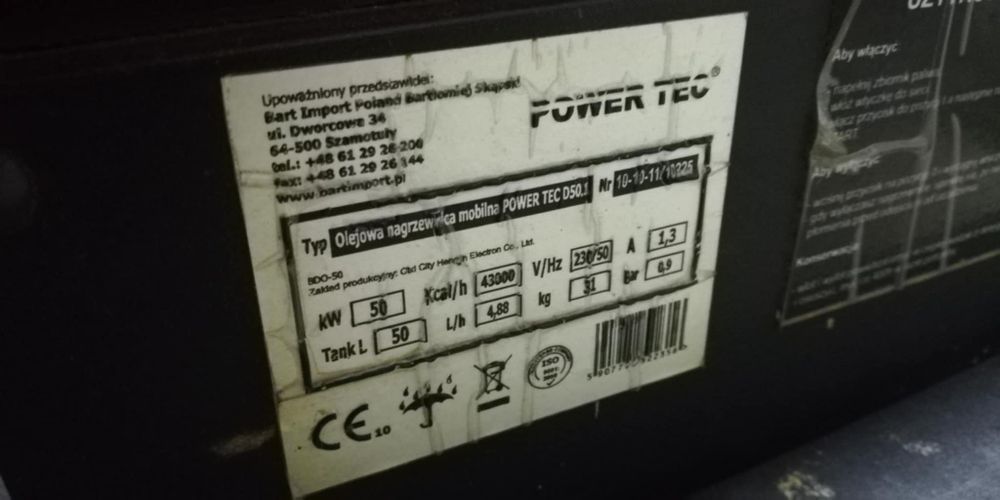 Nagrzewnica 50 kw na paliwo