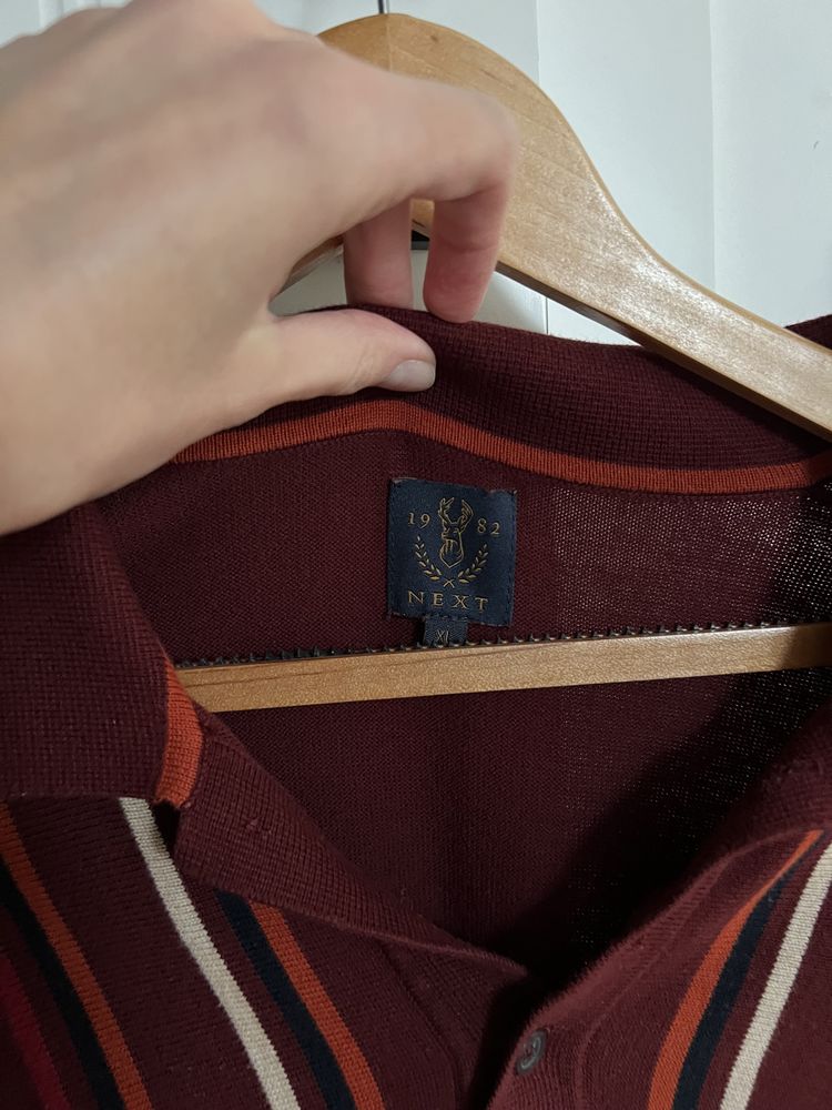 Next męski sweter Polo paski vintage