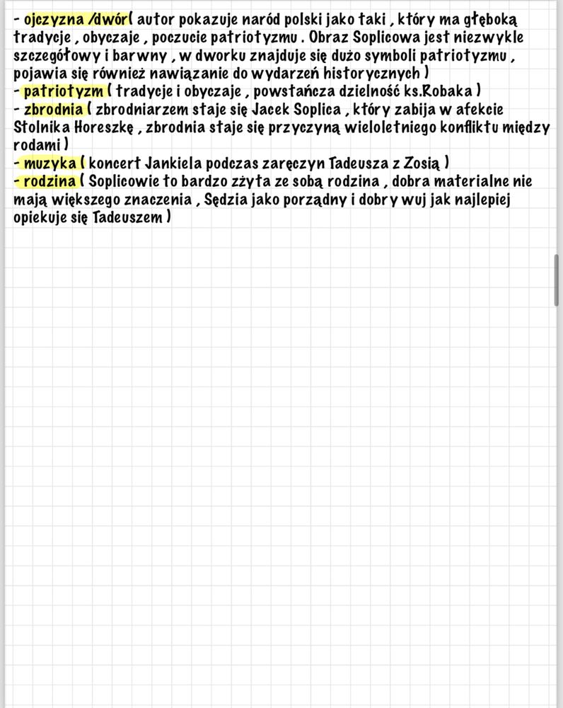 Notatki opracowanie lektur - MATURA 2025/2026/2027