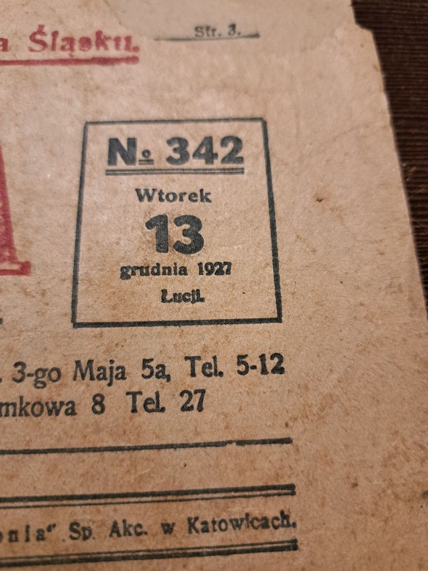 Stara gazeta Polonia z 1927 roku