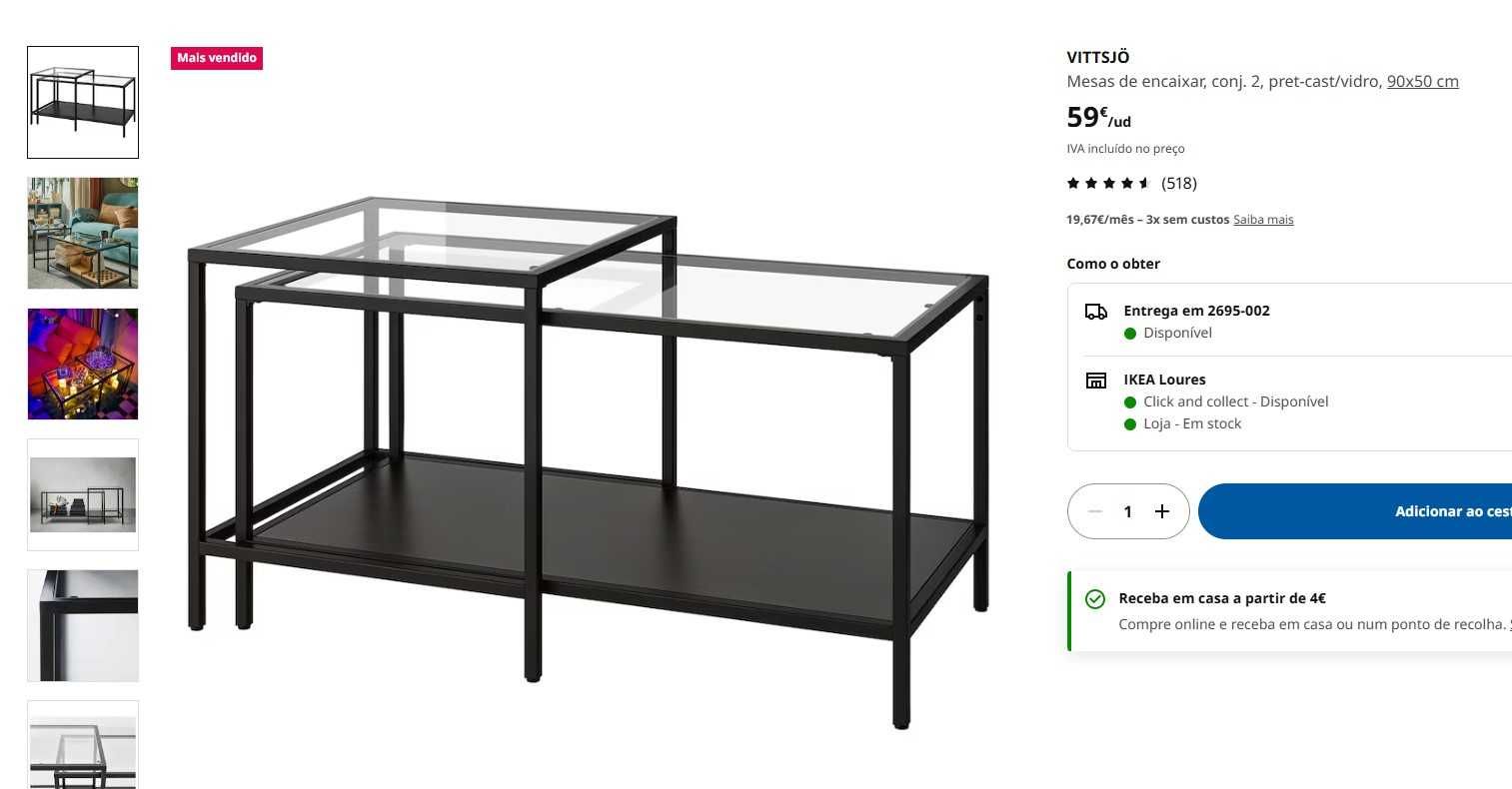 Vendo mesas de encaixar VITTSJÖ - IKEA
