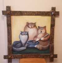 Барельефные панно, картина " Три кота"