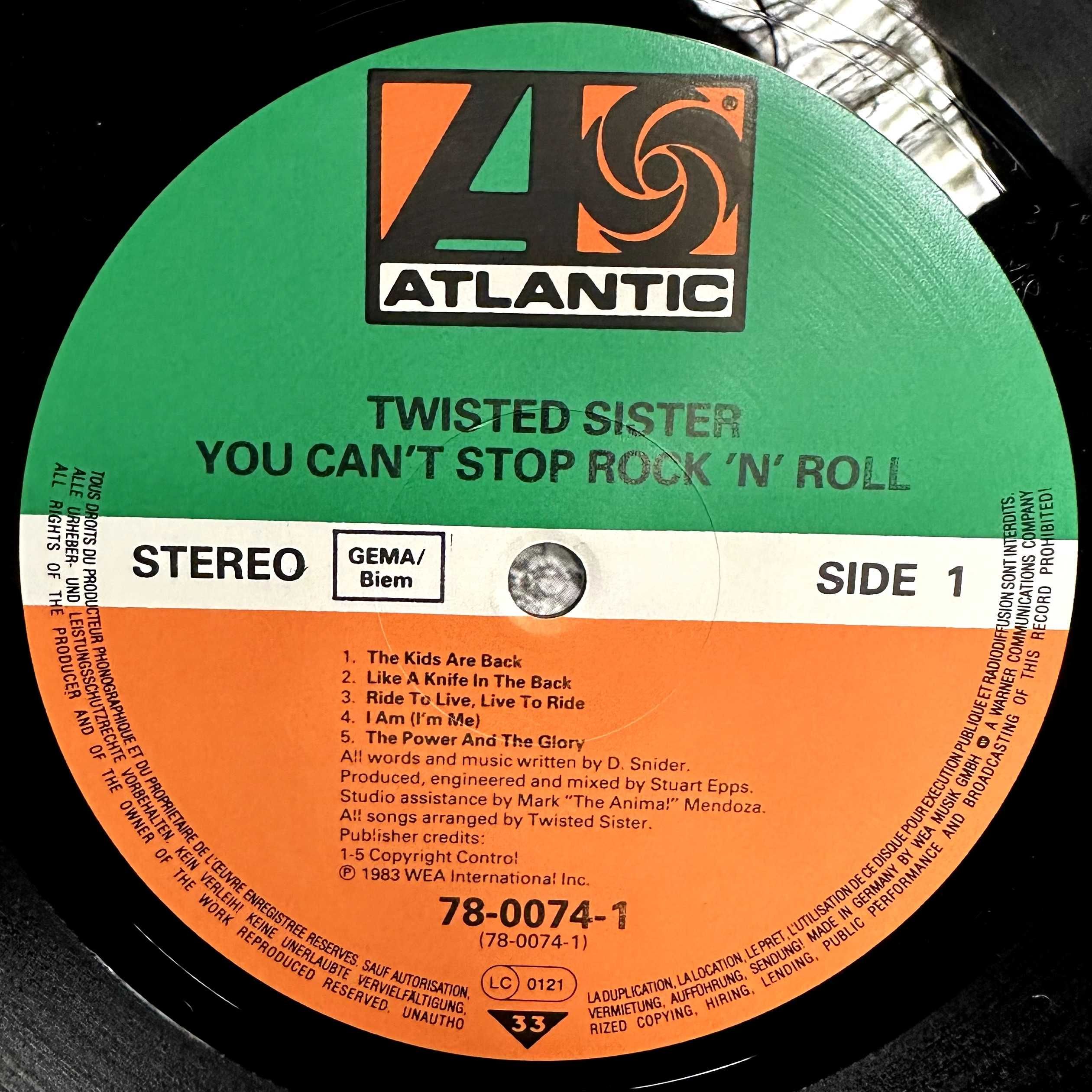 Twisted Sister - You Can't Stop Rock'n'Roll (Vinyl, 1983, Germany)