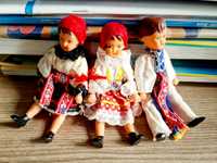 Trzy 3 figurki lalki laleczki gumowe tradycyjne stroje góralskie