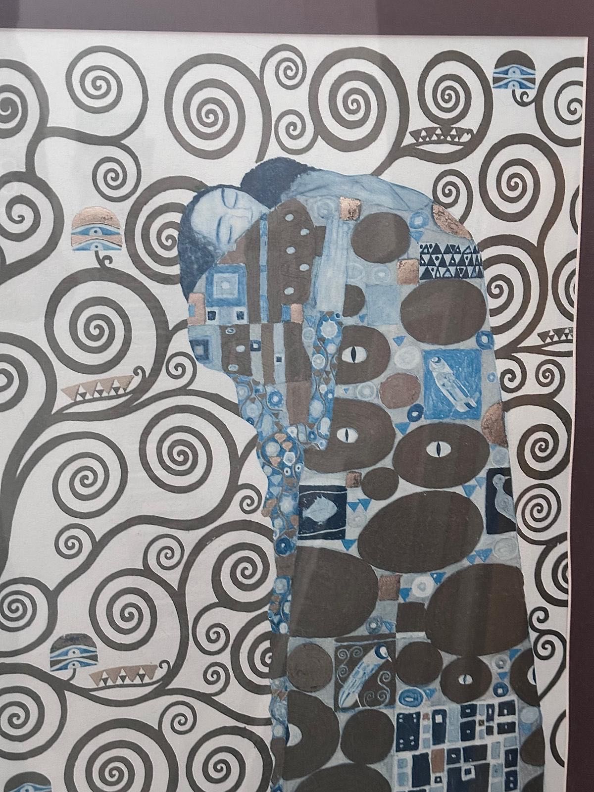 Quadro com moldura abstrato "o beijo" Gustav Klimt