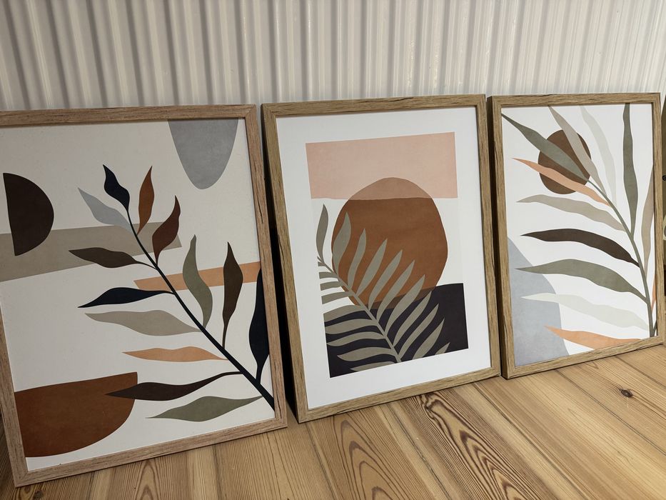 Obrazy boho 30x40 z ramką motyw roślin