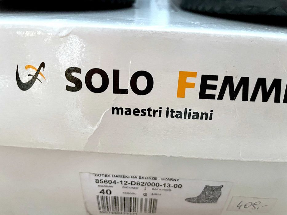 Botki Solo Femme czarny nubuk koturn nowe 419zł