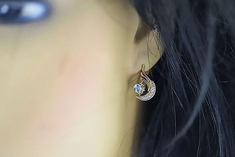 Kolczyki z brylantami i akwamarynem 14k różowego złota ved093rw-aq Wr