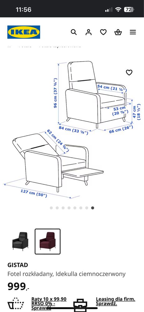 Fotel rozkladany GISTAD
