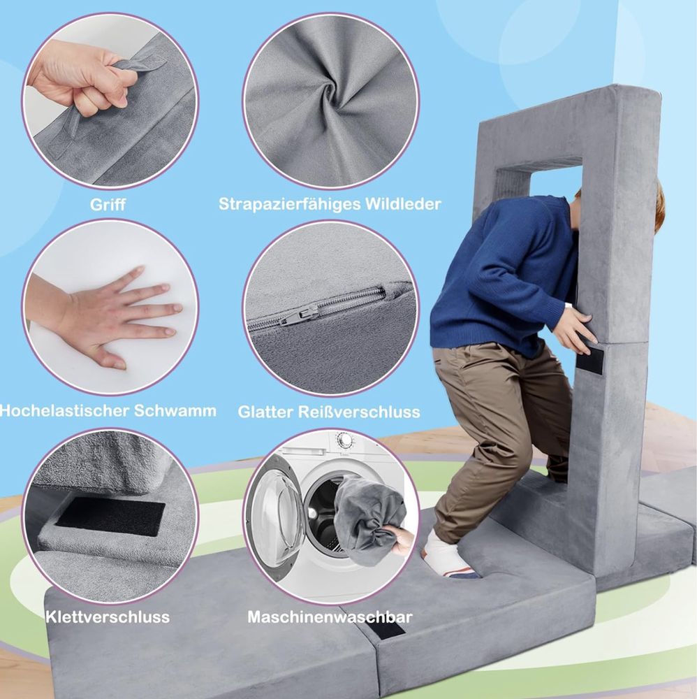 Nowa BABYNEST sofa dla dzieci 3w1, łóżko dla niemowlaka,