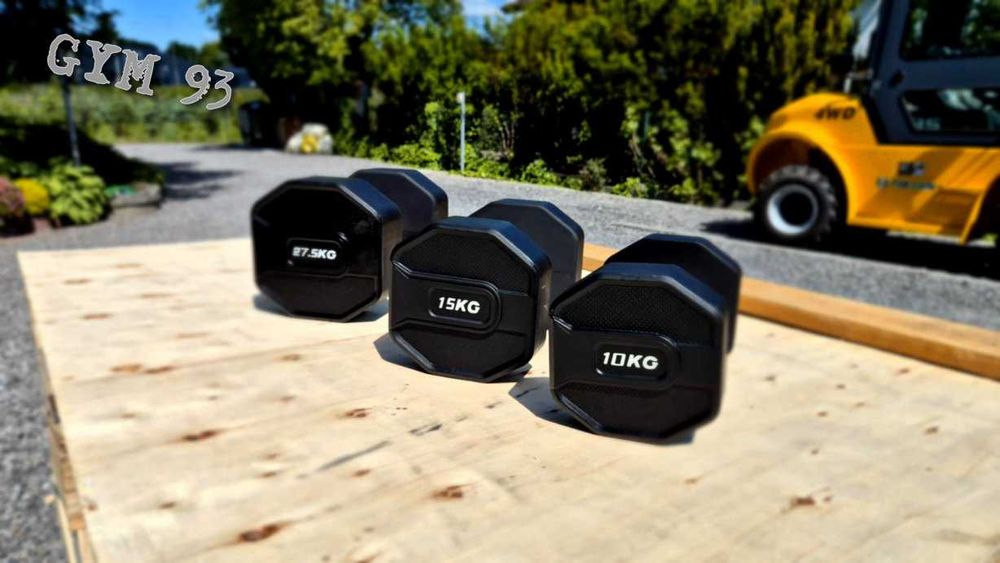 Zestaw hantli PREMIUM w PU do 30 kg co 2,5 kg 8-śmiokąt