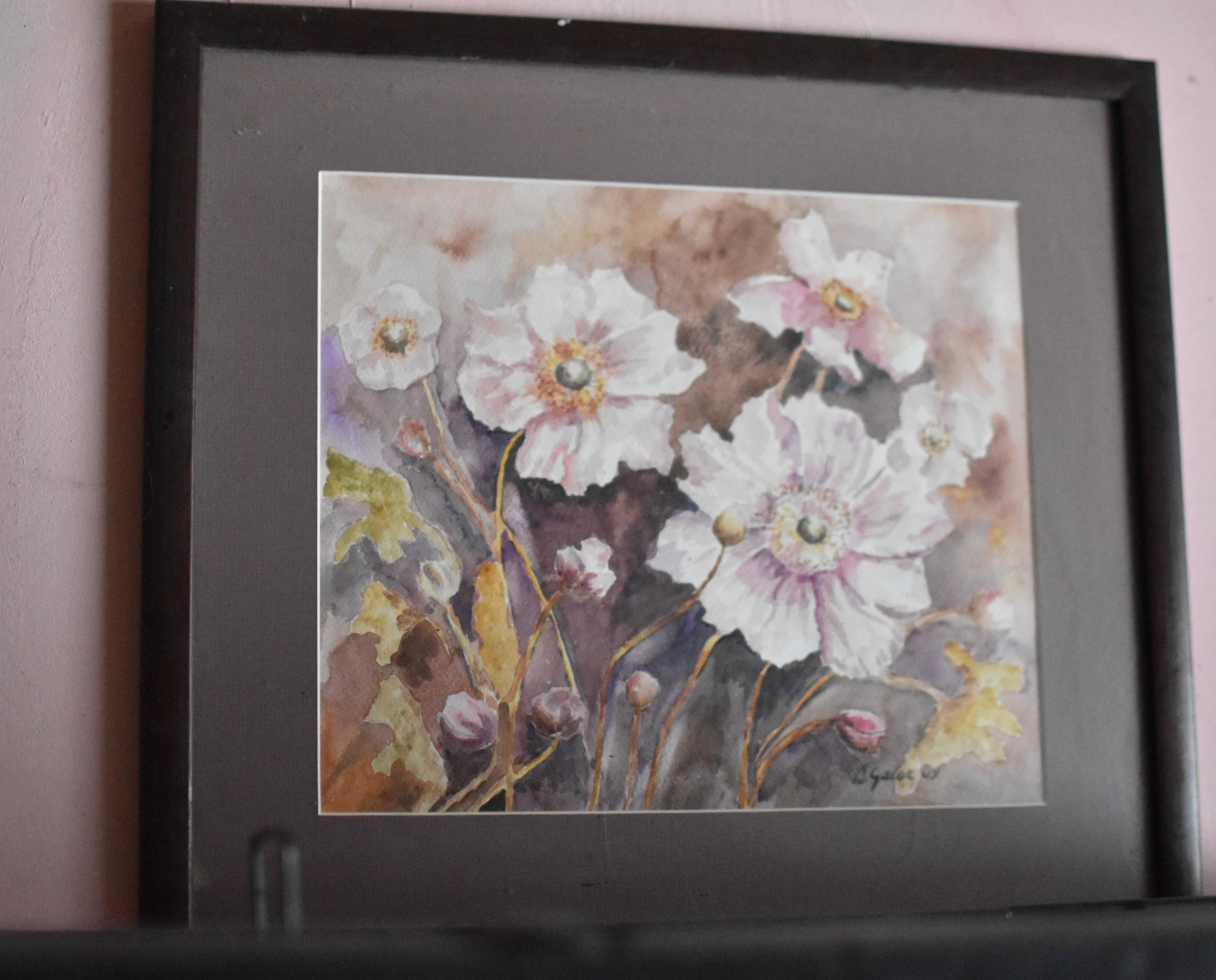 Kwiaty - obraz akwarela  z 2005r L.Gacek