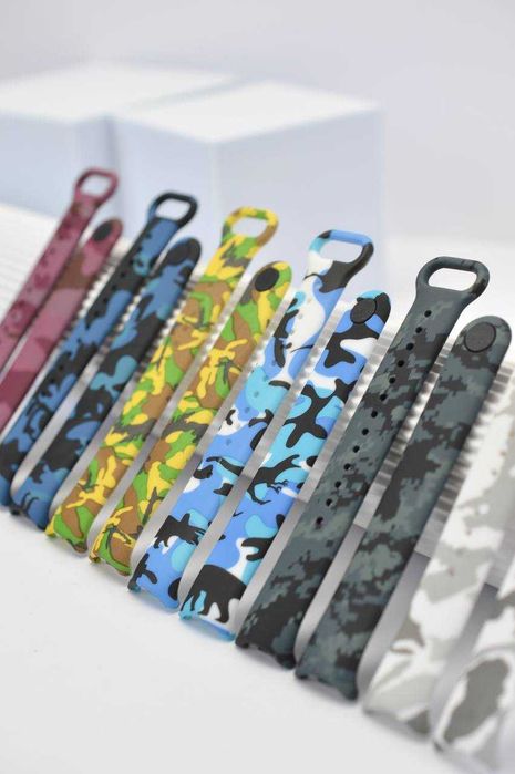 Ремешок для смарт-браслета Mi Band 8/9/10 Хаки Комуфляж мибенд 8 9 10