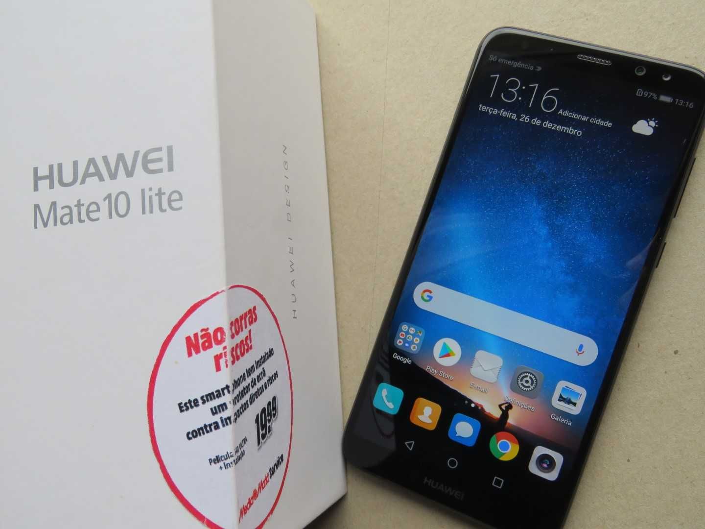 Huawei Mate 10 Lite. Com Google; Dual Sim; caixa; troco; ler anuncio