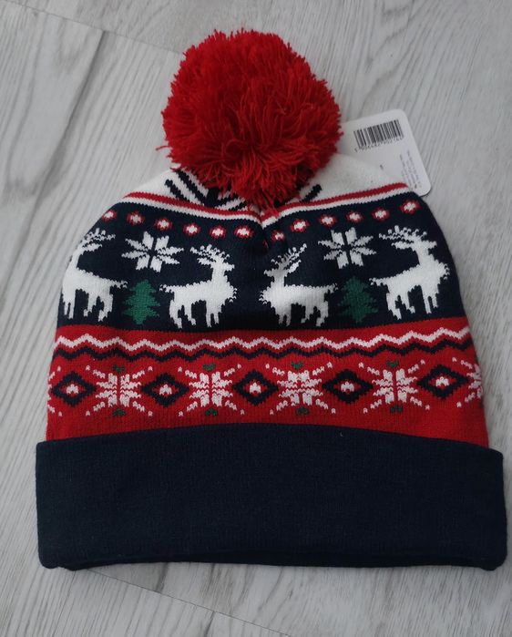 Zimowa czapka świąteczna nowa