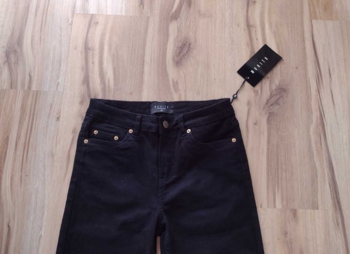 Mohito czarne jeansy skinny dopasowane złote suwaki nowe
