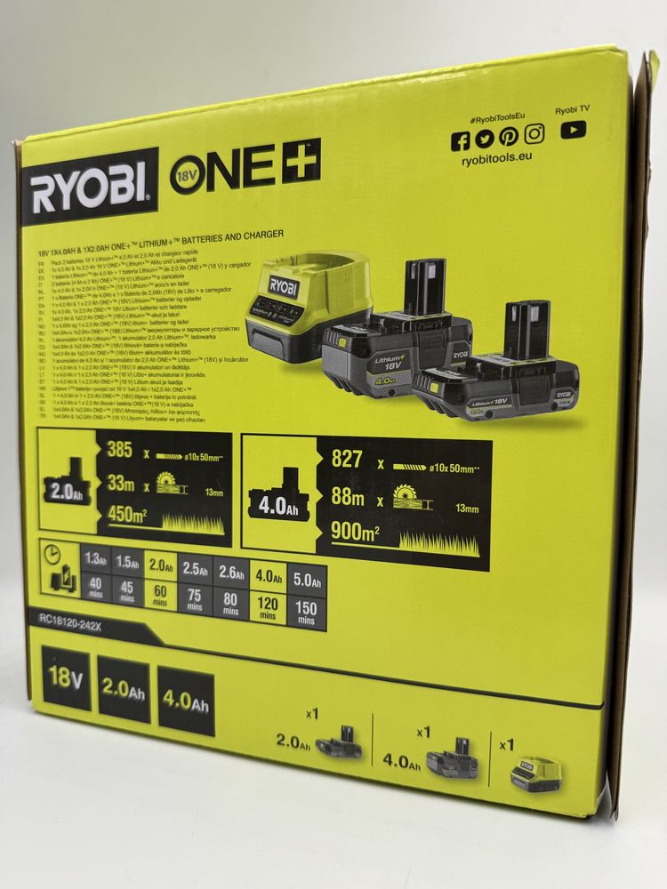 Zestaw akumulatorów Ryobi RC18120.242X 4.0 Ah i 2.0 Ah Lithium+