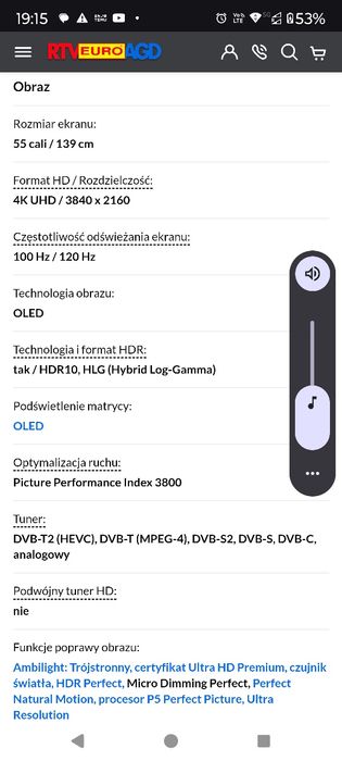 Sprzedam telewizor Philips  OLED 4K 55POS9002/12