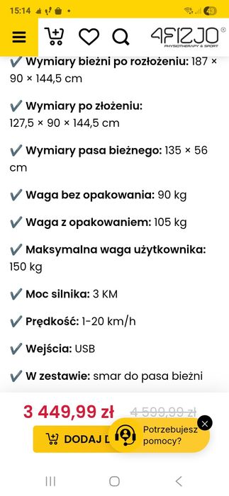 Bieżnia Urbo Gym profesjonalną tanio