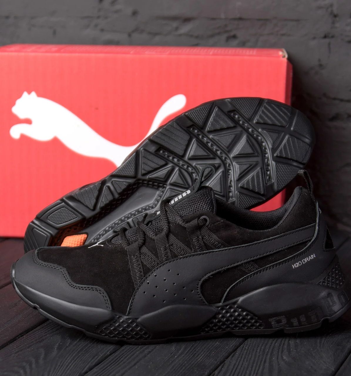 ТОП. Мужские демисезонные кроссовки Puma черного цвета пума