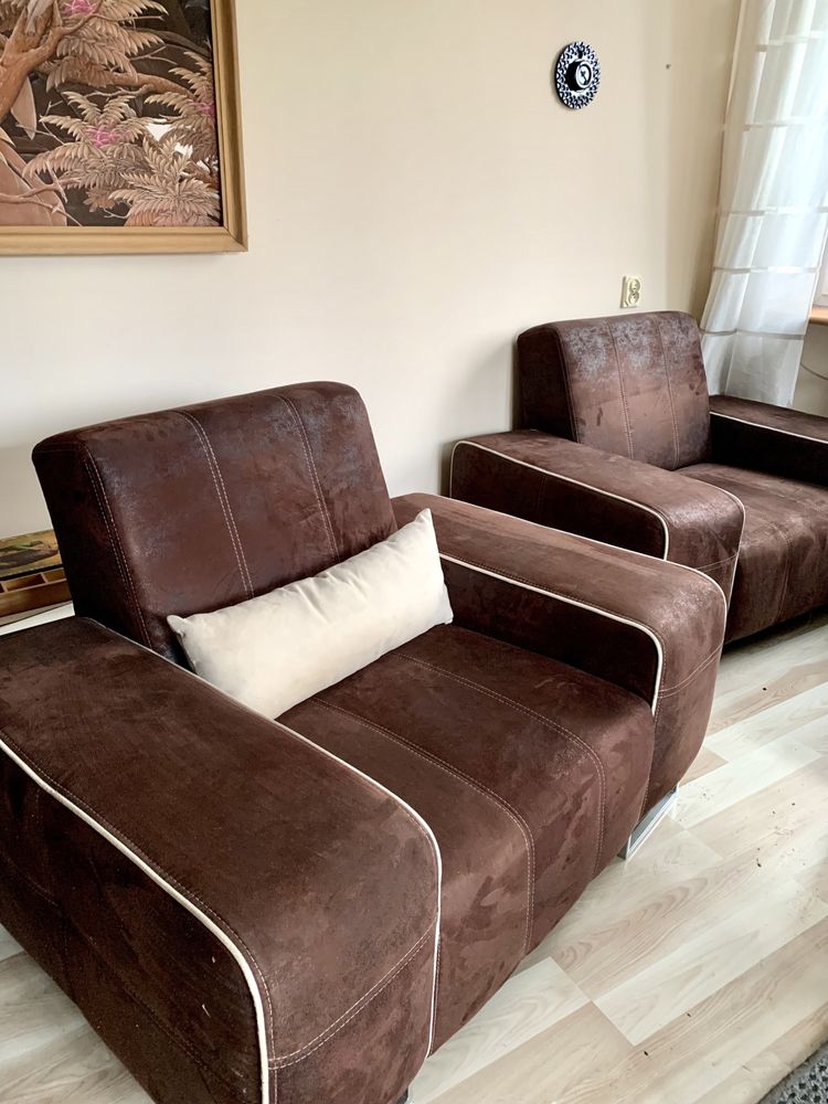 Fotel Tina Sofa Fotele 2 szt. brązowe Salon biuro